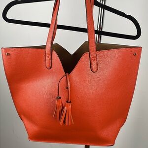 Neiman Marcus faux leather orange bag